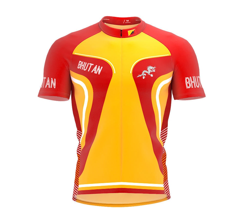 Bhutan  Full Zipper Bike Short Sleeve Cycling Jersey