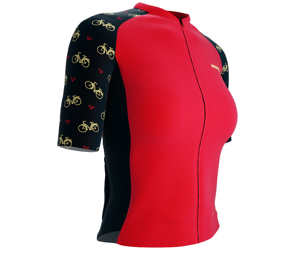 Scudopro Pro-Elite Short Sleeve Cycling Pro Fit Jersey Biclycle Love for Women