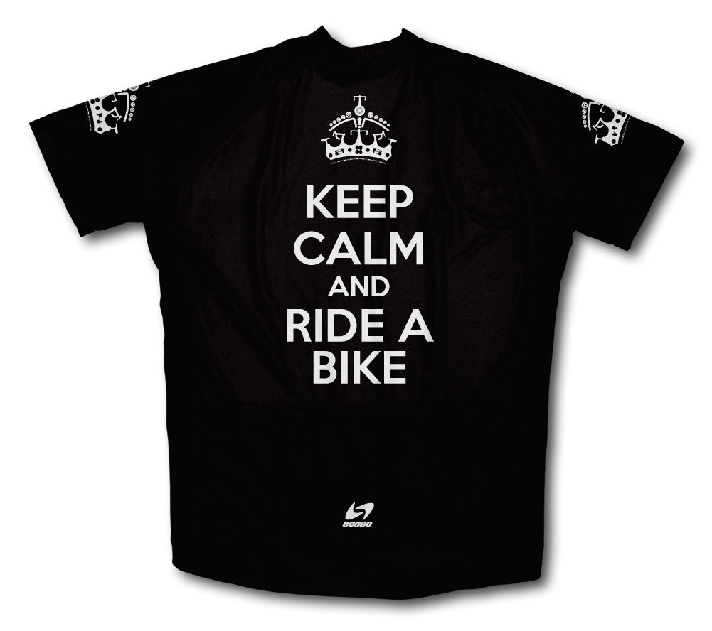 Keep Calm and Ride a Bike Black Cycling Jersey