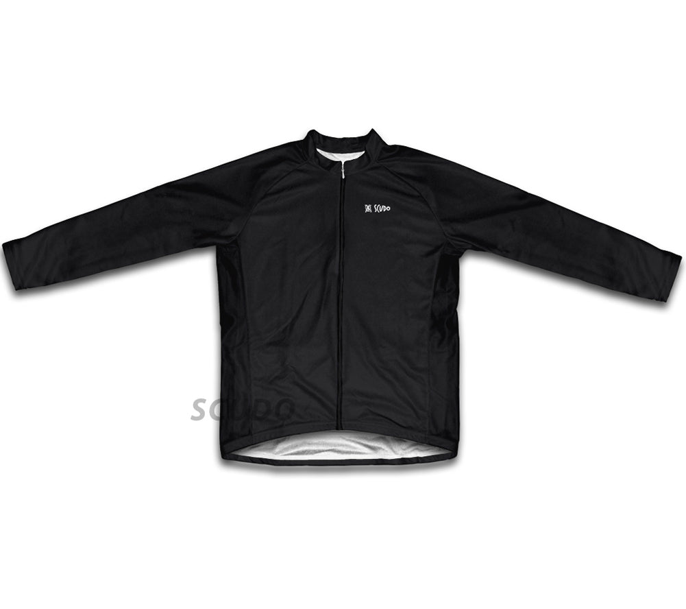 Keep Calm and Ride On Black Winter Thermal Cycling Jersey