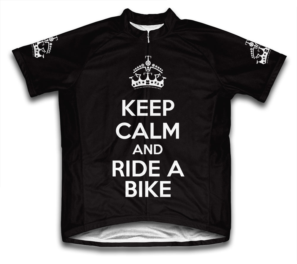 Keep Calm and Ride a Bike Black Cycling Jersey