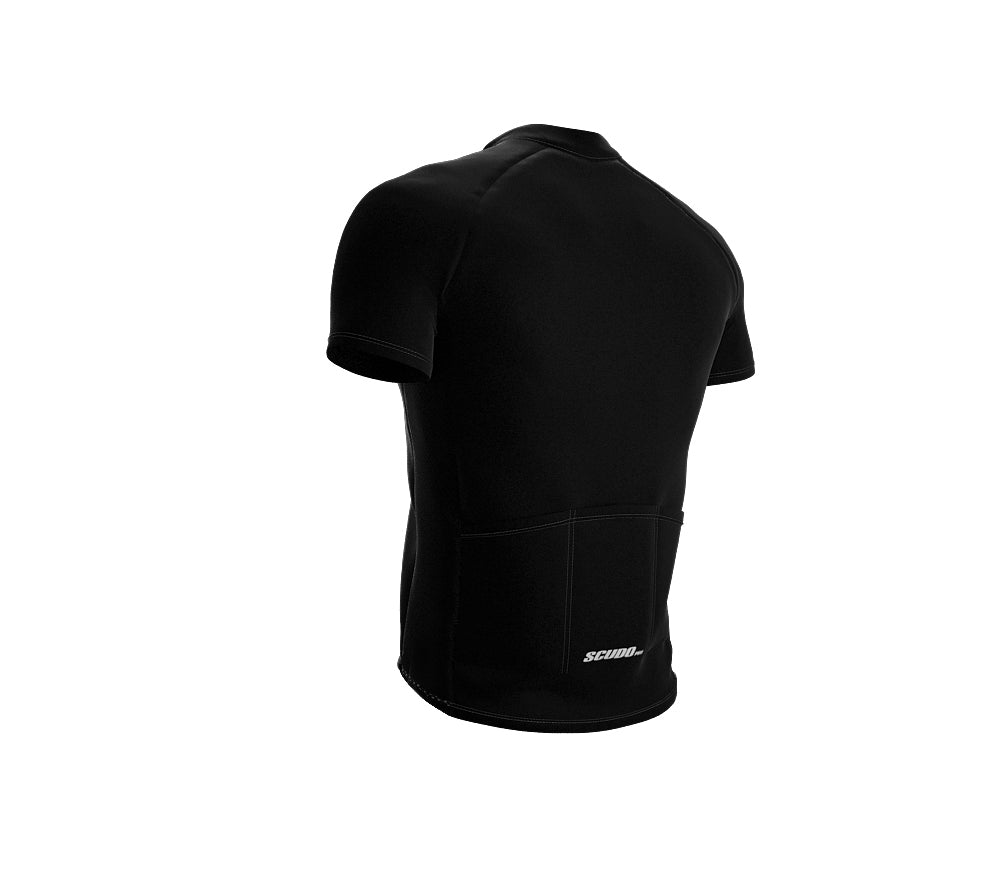 Chroma Contrast |  Short Sleeve Cycling Jersey Black - Black zip - Gray seam | Men and Women