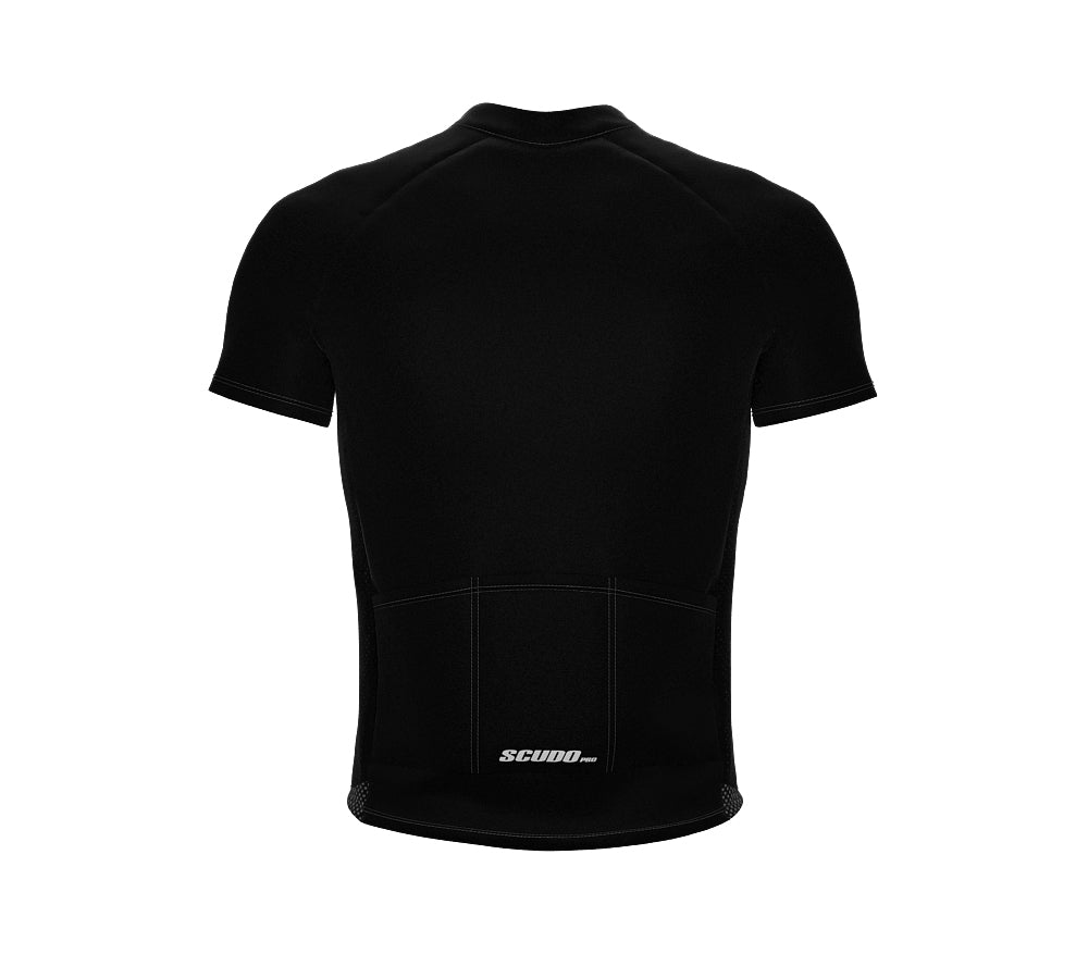 Chroma Contrast |  Short Sleeve Cycling Jersey Black - Black zip - Gray seam | Men and Women