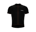 Chroma Contrast |  Short Sleeve Cycling Jersey Black - Black zip - Orange seam | Men and Women