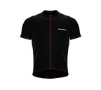 Chroma Contrast |  Short Sleeve Cycling Jersey Black - Black zip - Orange seam | Men and Women