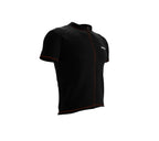 Chroma Contrast |  Short Sleeve Cycling Jersey Black - Black zip - Orange seam | Men and Women
