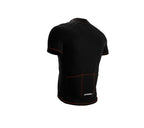 Chroma Contrast |  Short Sleeve Cycling Jersey Black - Black zip - Orange seam | Men and Women
