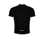 Chroma Contrast |  Short Sleeve Cycling Jersey Black - Black zip - Orange seam | Men and Women
