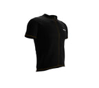 Chroma Contrast |  Short Sleeve Cycling Jersey Black - Black zip - Yellow seam | Men and Women