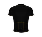 Chroma Contrast |  Short Sleeve Cycling Jersey Black - Black zip - Yellow seam | Men and Women