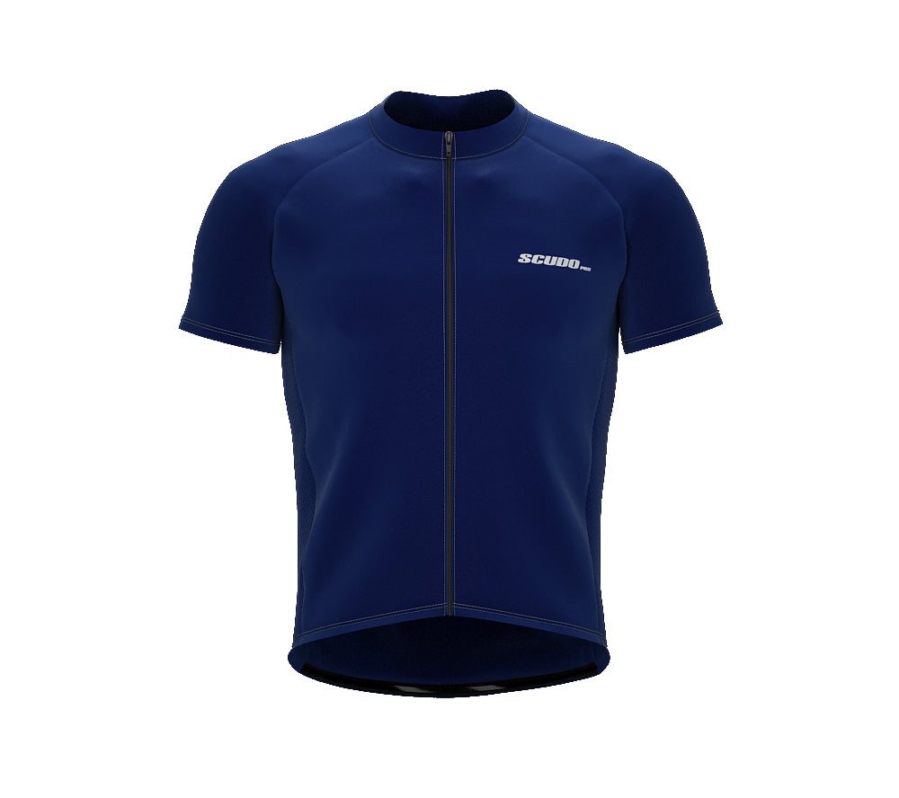 Chroma Contrast |  Short Sleeve Cycling Jersey Blue - Black zip - Gray seam | Men and Women