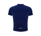 Chroma Contrast |  Short Sleeve Cycling Jersey Blue - Black zip - Orange seam | Men and Women