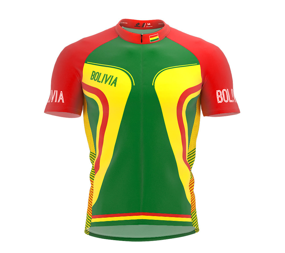 Bolivia  Full Zipper Bike Short Sleeve Cycling Jersey
