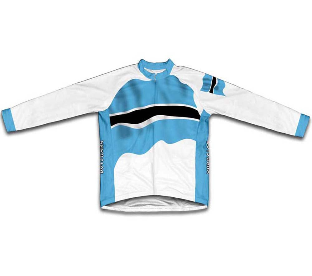 Botswana Flag Winter Thermal Cycling Jersey