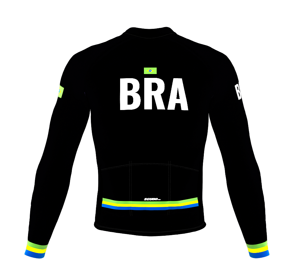 ScudoPro Pro Thermal Long Sleeve Cycling Jersey Country CODE Brasil Black | Men and Women