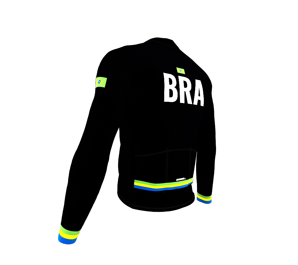 ScudoPro Pro Thermal Long Sleeve Cycling Jersey Country CODE Brasil Black | Men and Women