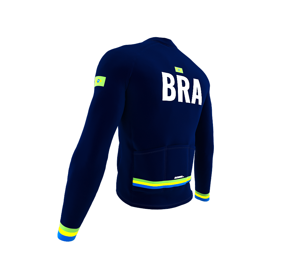 ScudoPro Pro Thermal Long Sleeve Cycling Jersey Country CODE Brasil Blue | Men and Women