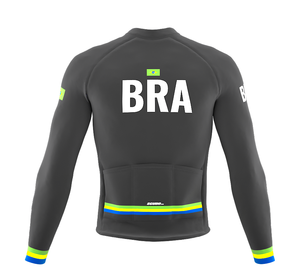 ScudoPro Pro Thermal Long Sleeve Cycling Jersey Country CODE Brasil Gray | Men and Women