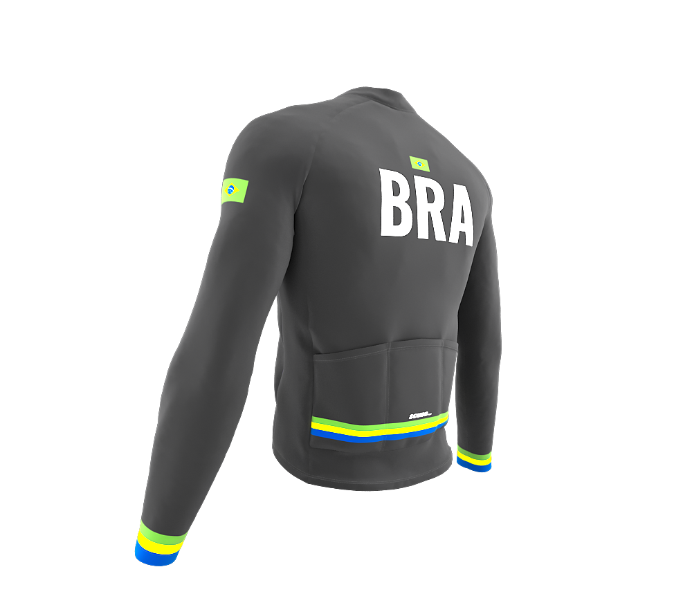 ScudoPro Pro Thermal Long Sleeve Cycling Jersey Country CODE Brasil Gray | Men and Women