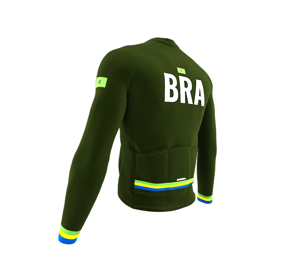 ScudoPro Pro Thermal Long Sleeve Cycling Jersey Country CODE Brasil Green | Men and Women