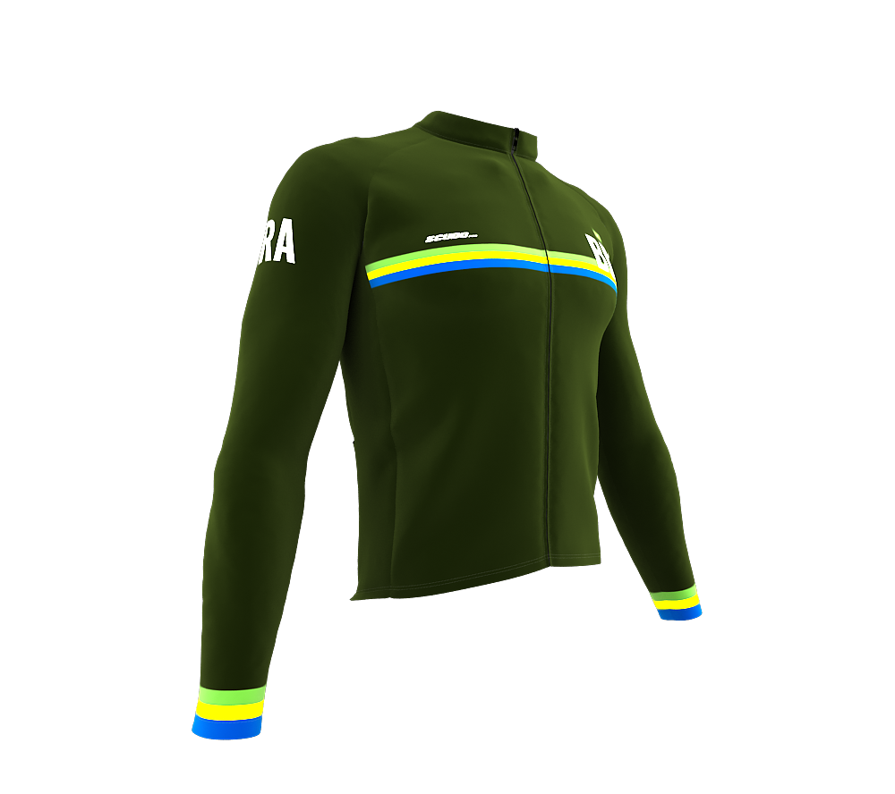 ScudoPro Pro Thermal Long Sleeve Cycling Jersey Country CODE Brasil Green | Men and Women