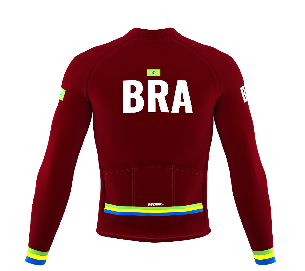 ScudoPro Pro Thermal Long Sleeve Cycling Jersey Country CODE Brasil Vine | Men and Women