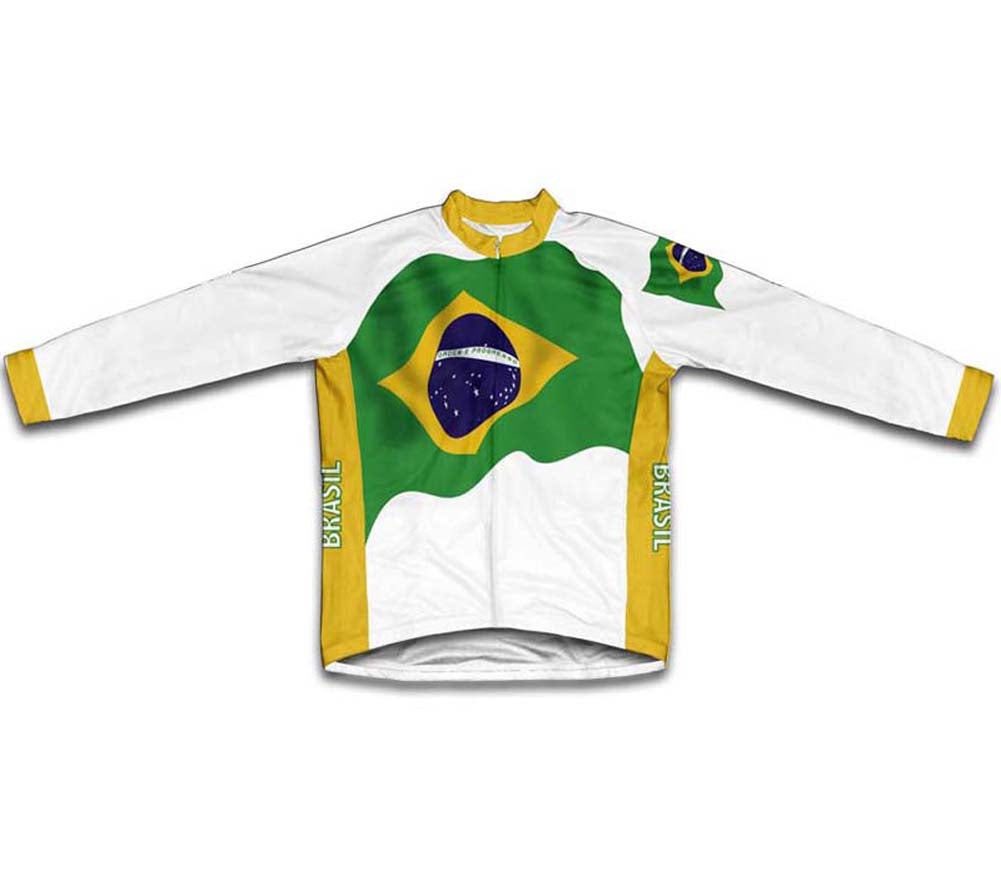 Brasil Flag Winter Thermal Cycling Jersey