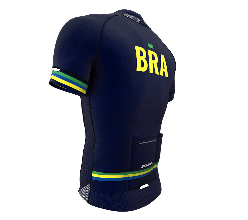 Brasil Blue CODE Short Sleeve Cycling PRO Jersey for Men and Women