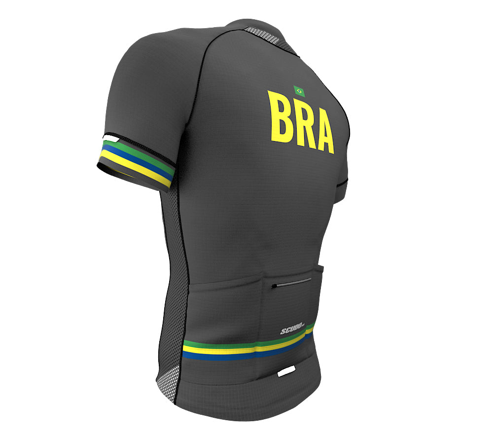 Brasil Gray CODE Short Sleeve Cycling PRO Jersey for Men and Women