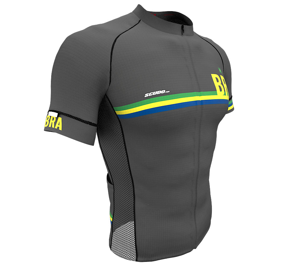 Brasil Gray CODE Short Sleeve Cycling PRO Jersey for Men and Women