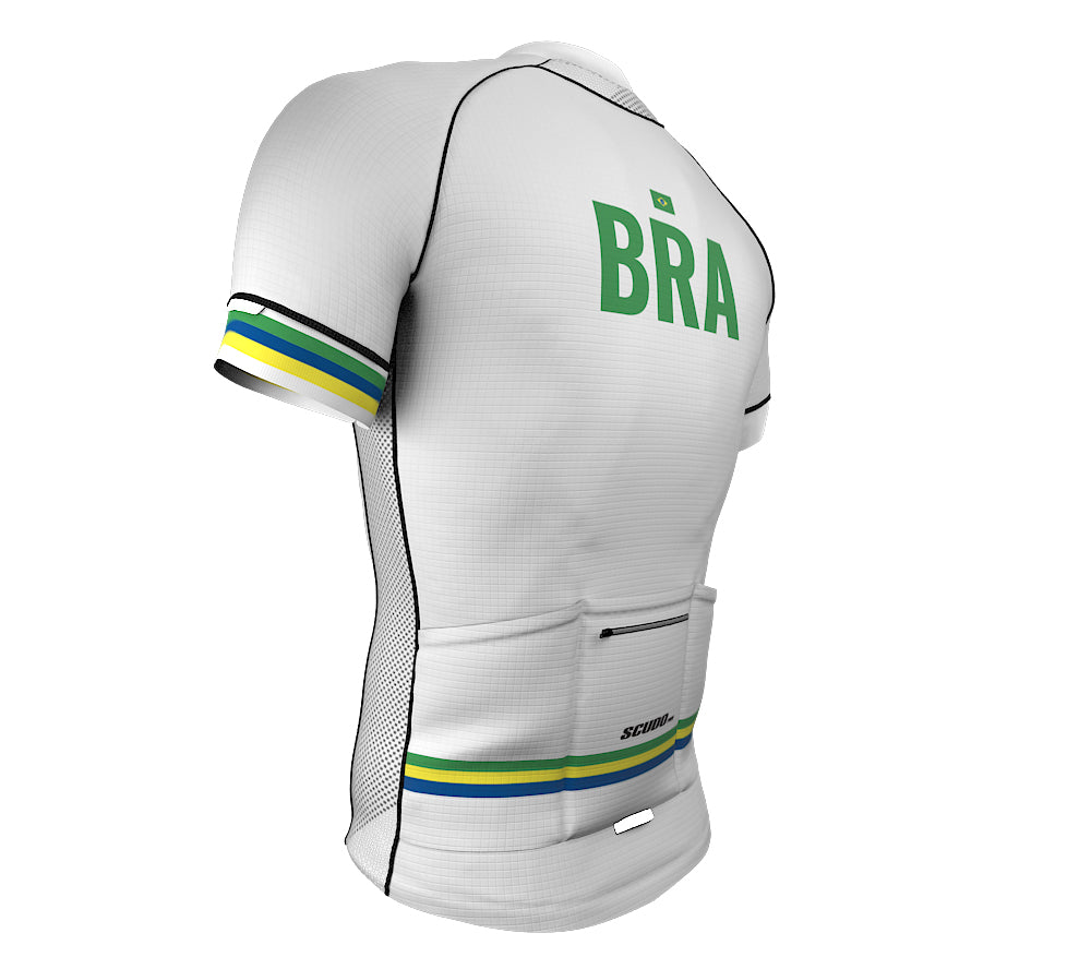 Brasil White CODE Short Sleeve Cycling PRO Jersey for Men and Women
