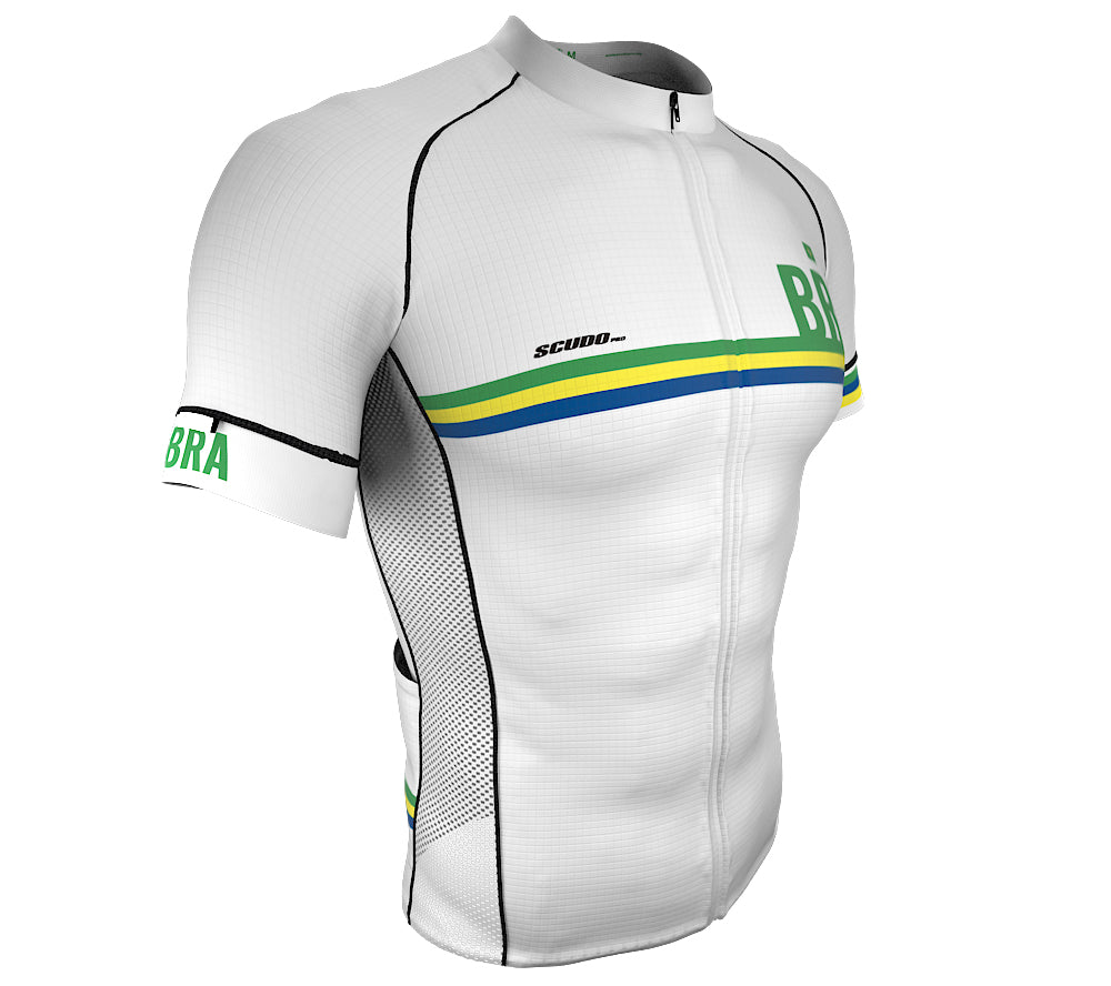 Brasil White CODE Short Sleeve Cycling PRO Jersey for Men and Women