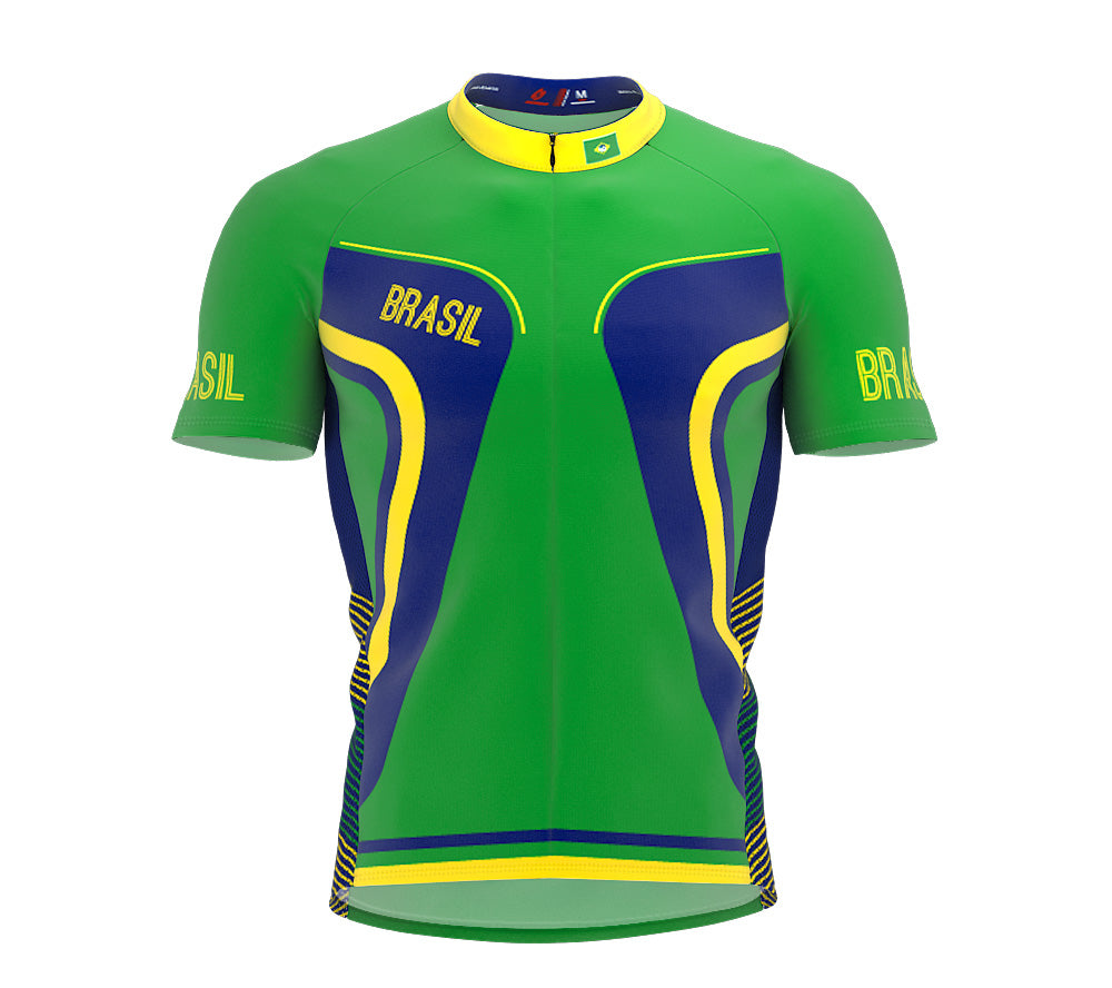 Brasil  Full Zipper Bike Short Sleeve Cycling Jersey