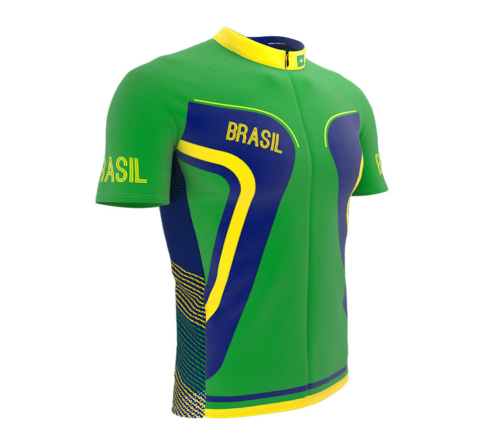Brasil  Full Zipper Bike Short Sleeve Cycling Jersey