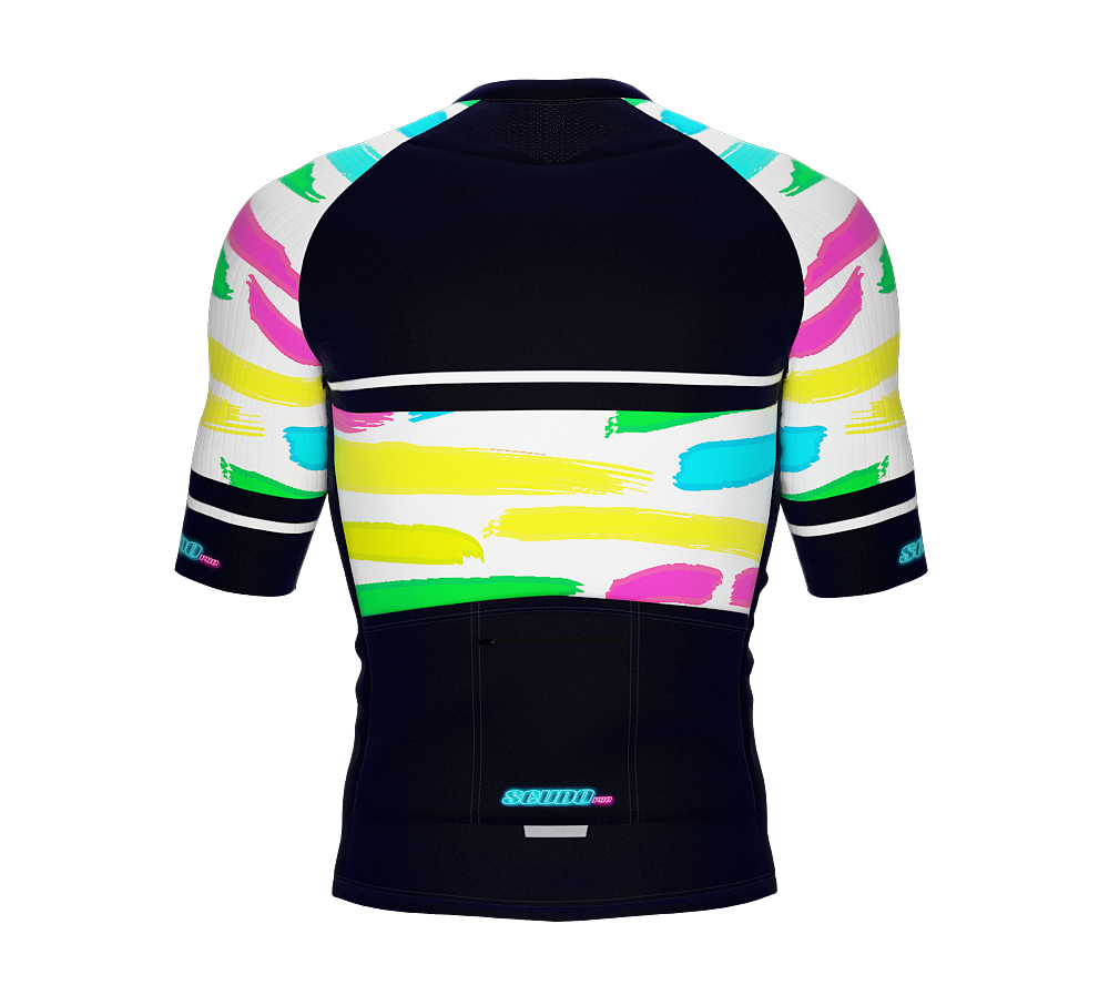 ScudoPro Elite Fit Short Sleeve Cycling Jersey Retro BrushStrock |  Men and Women