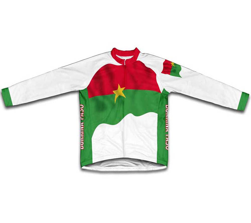 Burkina Faso Flag Winter Thermal Cycling Jersey
