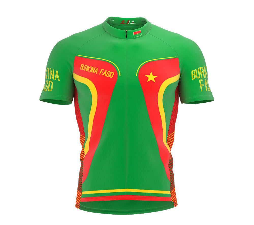Burkina Faso  Full Zipper Bike Short Sleeve Cycling Jersey