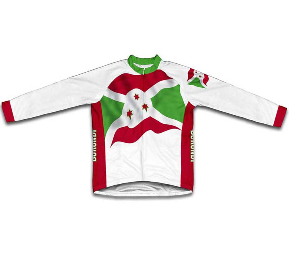 Burundi Flag Winter Thermal Cycling Jersey