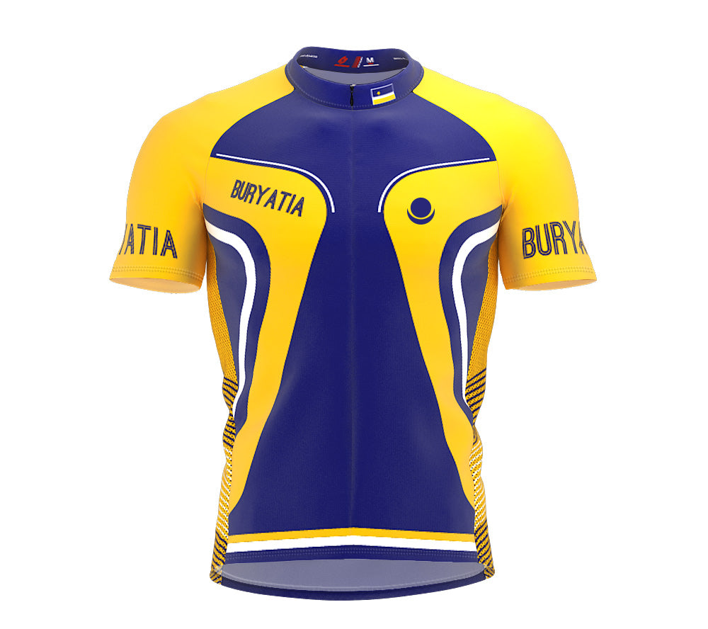 Buryatia  Full Zipper Bike Short Sleeve Cycling Jersey