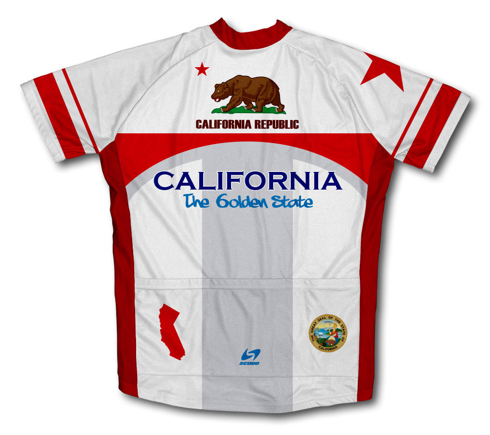 California Flag Short Sleeve Cycling Jersey for Men and Women