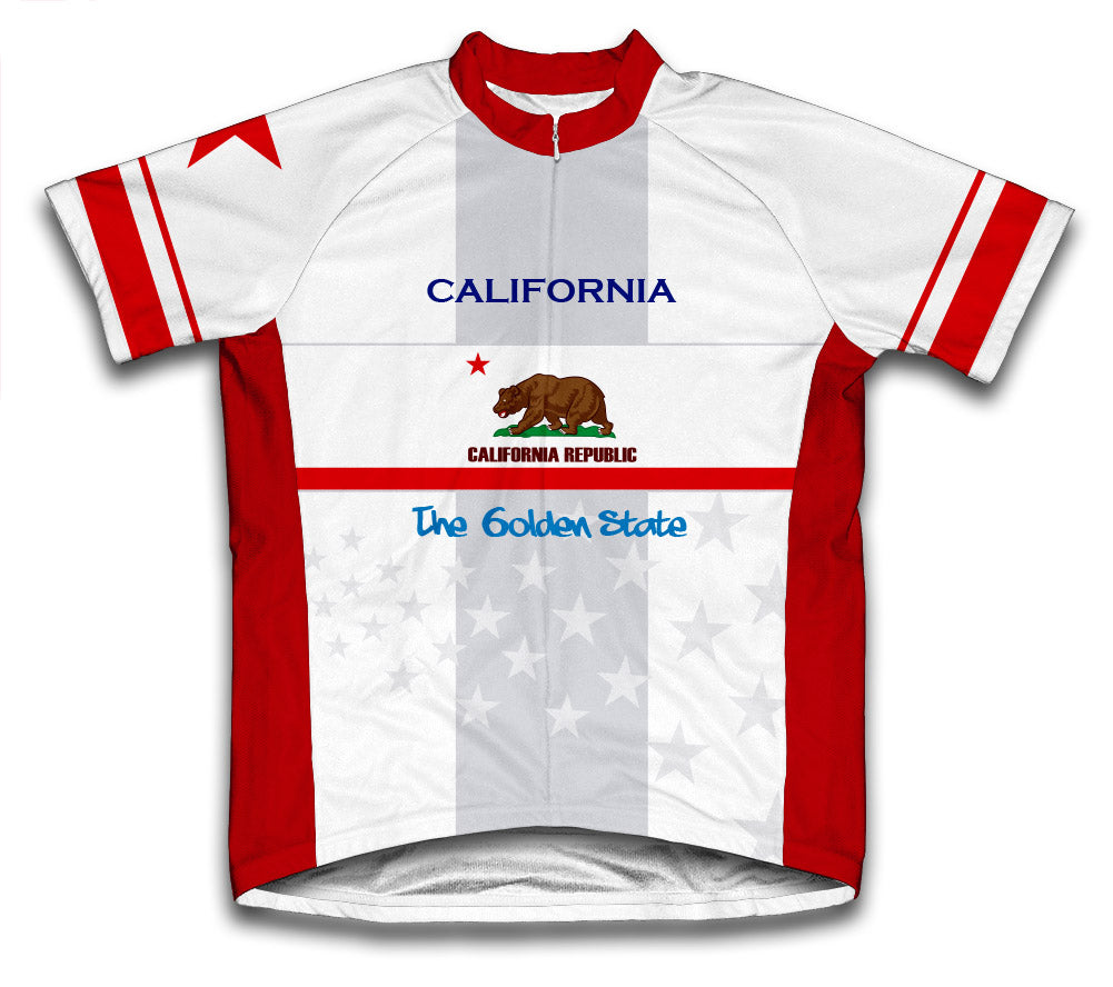 California Flag Short Sleeve Cycling Jersey for Men and Women