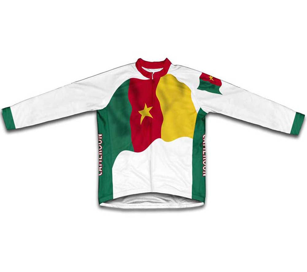Cameroon Flag Winter Thermal Cycling Jersey