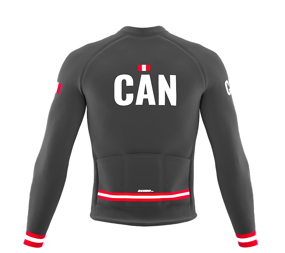 ScudoPro Pro Thermal Long Sleeve Cycling Jersey Country CODE Canada Gray | Men and Women