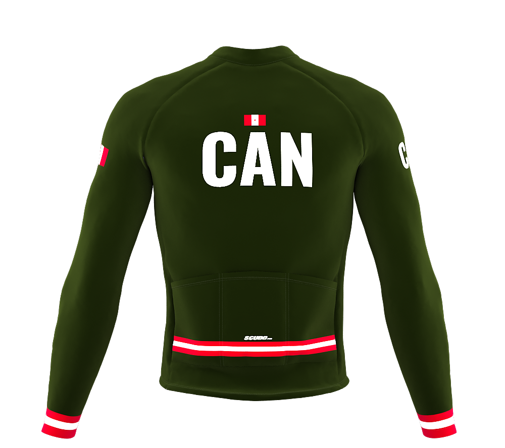 ScudoPro Pro Thermal Long Sleeve Cycling Jersey Country CODE Canada Green | Men and Women