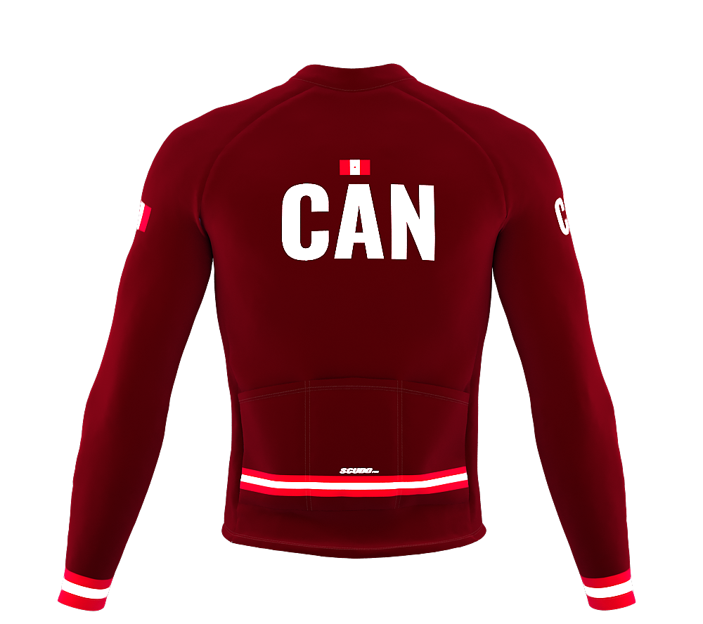 ScudoPro Pro Thermal Long Sleeve Cycling Jersey Country CODE Canada Vine | Men and Women