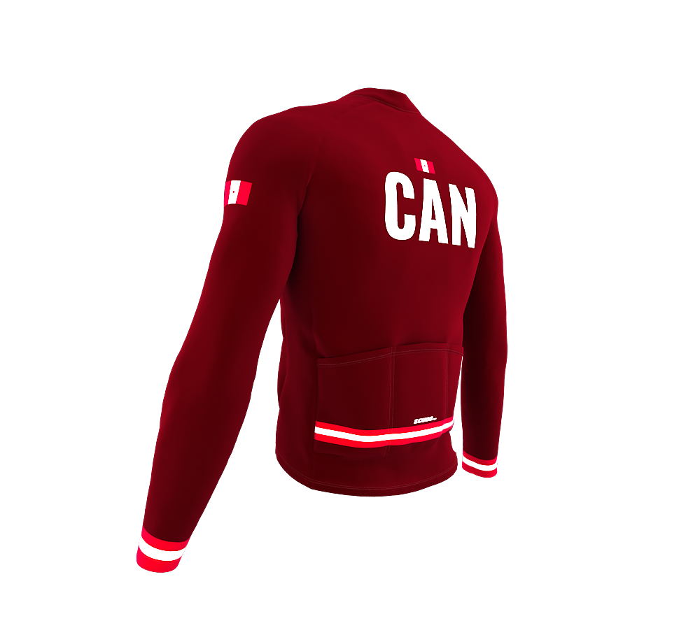 ScudoPro Pro Thermal Long Sleeve Cycling Jersey Country CODE Canada Vine | Men and Women