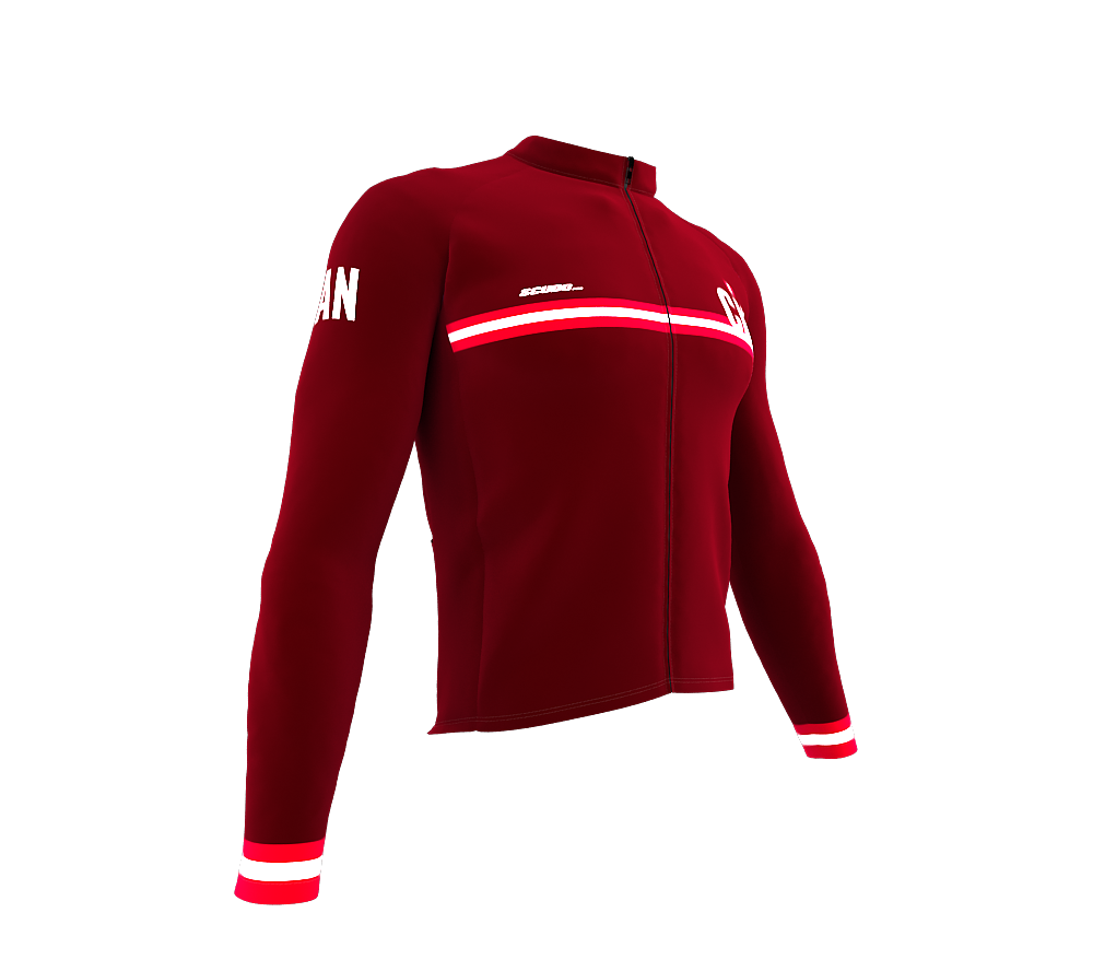 ScudoPro Pro Thermal Long Sleeve Cycling Jersey Country CODE Canada Vine | Men and Women
