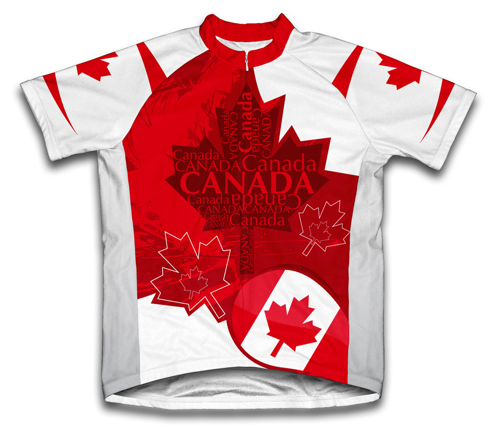 Canada Art Short Sleeve Cycling Jersey for Men and Women