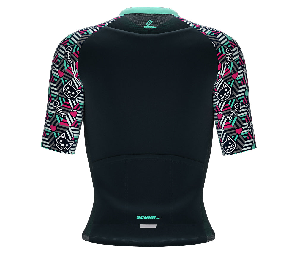 Scudopro Pro-Elite Short Sleeve Cycling Pro Fit Jersey Cat Dimension for Women