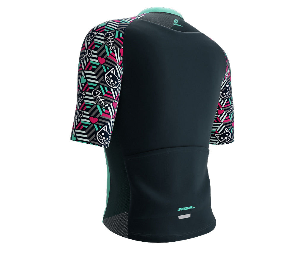 Scudopro Pro-Elite Short Sleeve Cycling Pro Fit Jersey Cat Dimension for Women